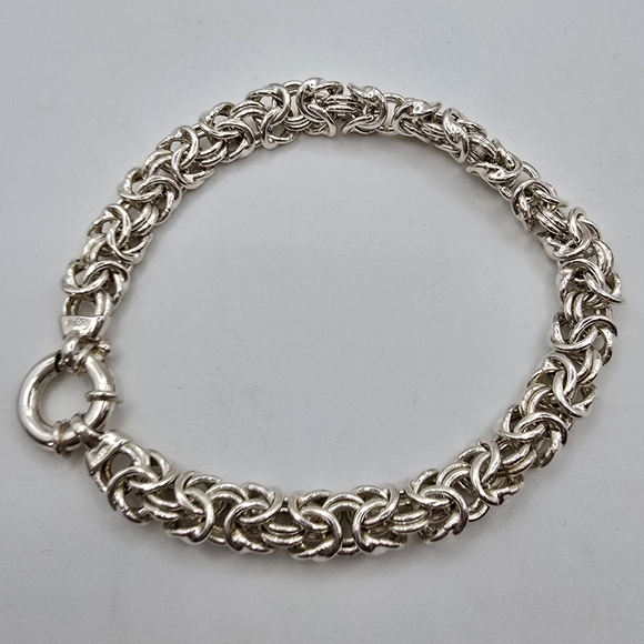 JTV Jewelry - Made in Italy Sterling Silver 8 Inch solid Byzantine Chain Bracelet